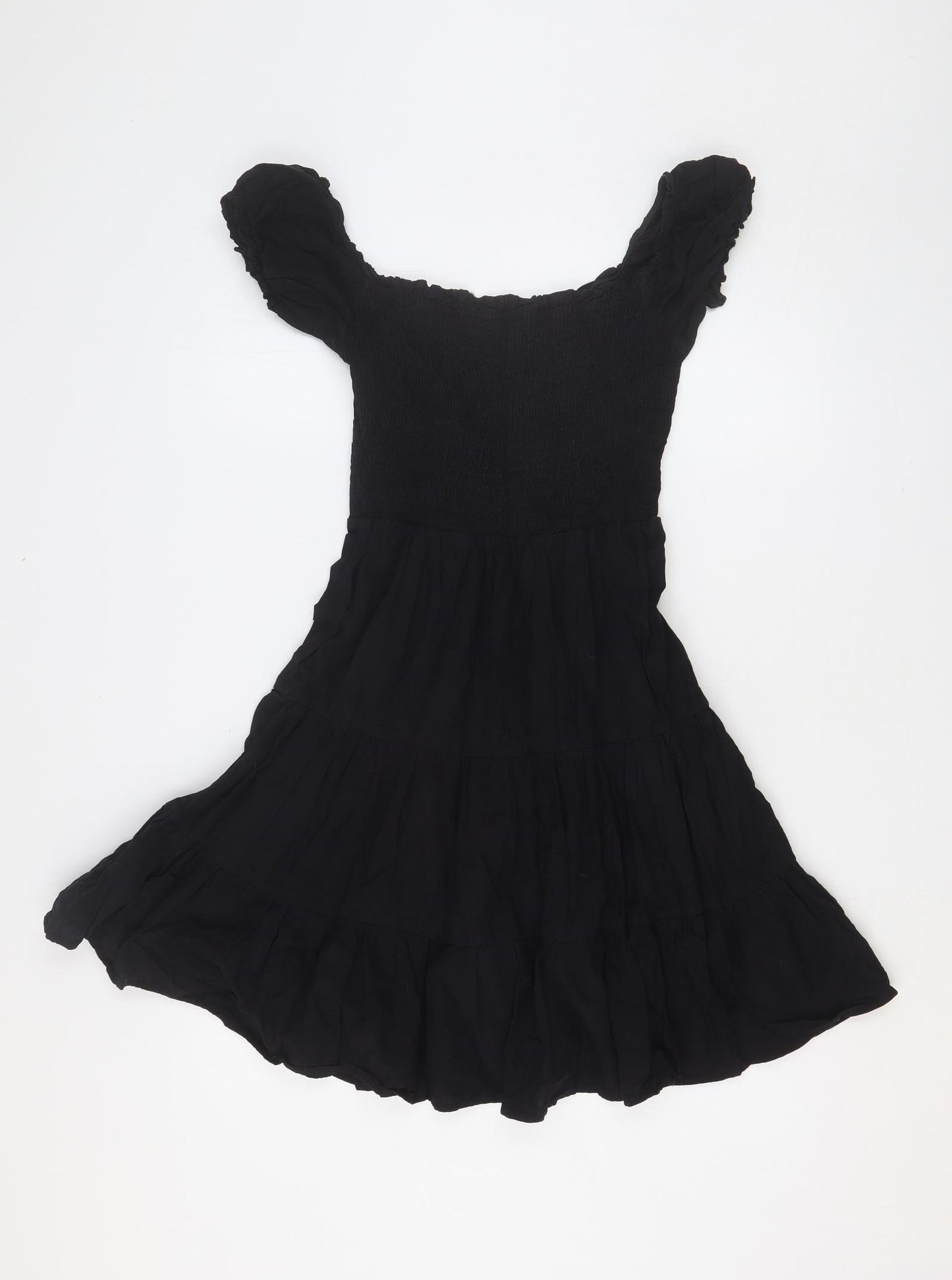 SheIn Womens Black 100% Cotton A-Line Size XS Boat Neck