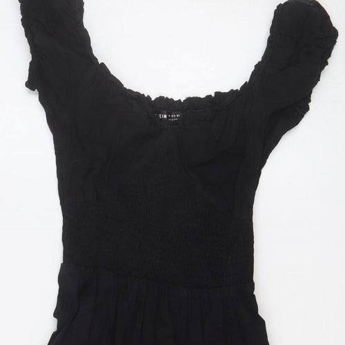 SheIn Womens Black 100% Cotton A-Line Size XS Boat Neck