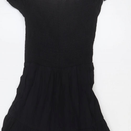 SheIn Womens Black 100% Cotton A-Line Size XS Boat Neck
