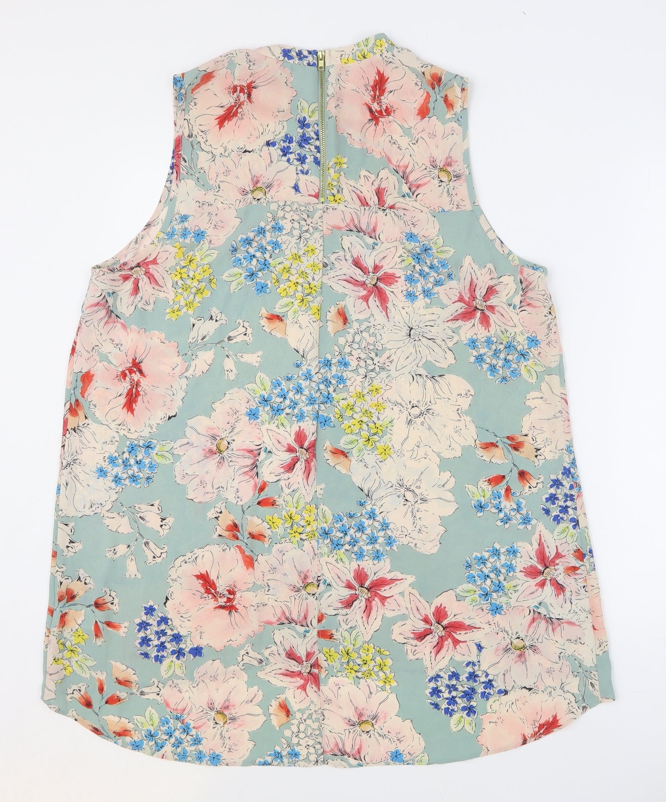 Primark Womens Multicoloured Geometric Polyester Basic Tank Size 18 Mock Neck