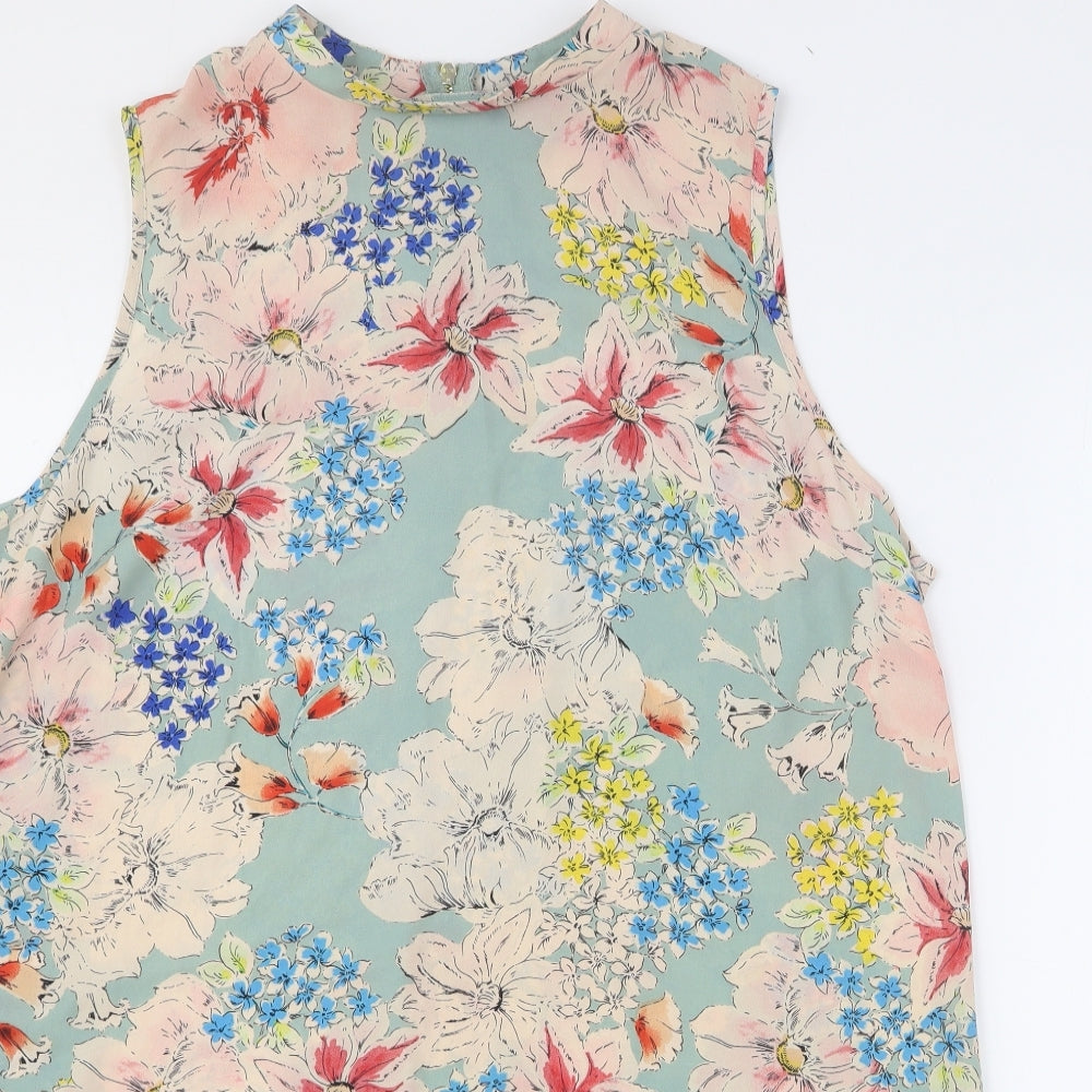 Primark Womens Multicoloured Geometric Polyester Basic Tank Size 18 Mock Neck
