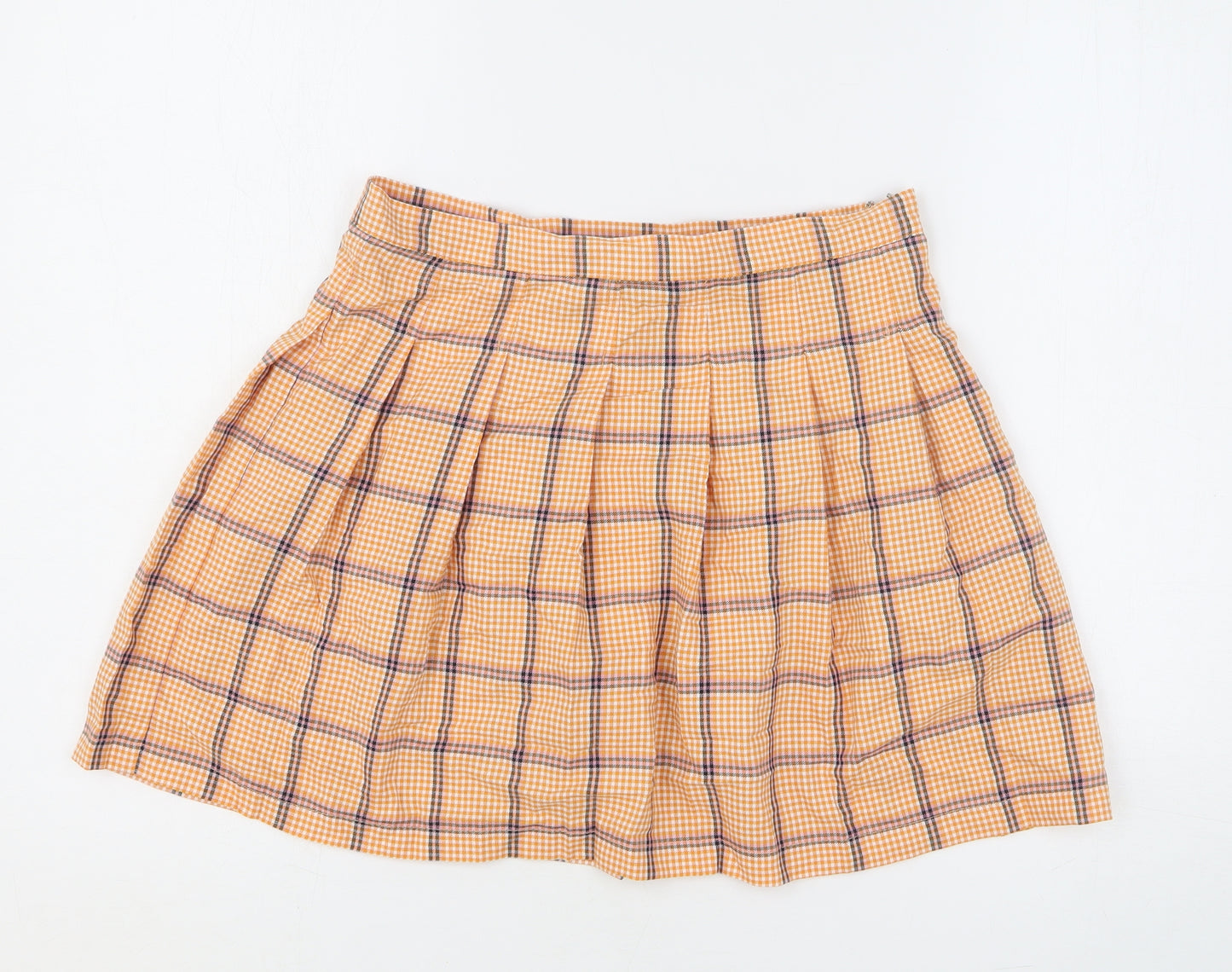ASOS Womens Orange Plaid Cotton Tulip Skirt Size 10