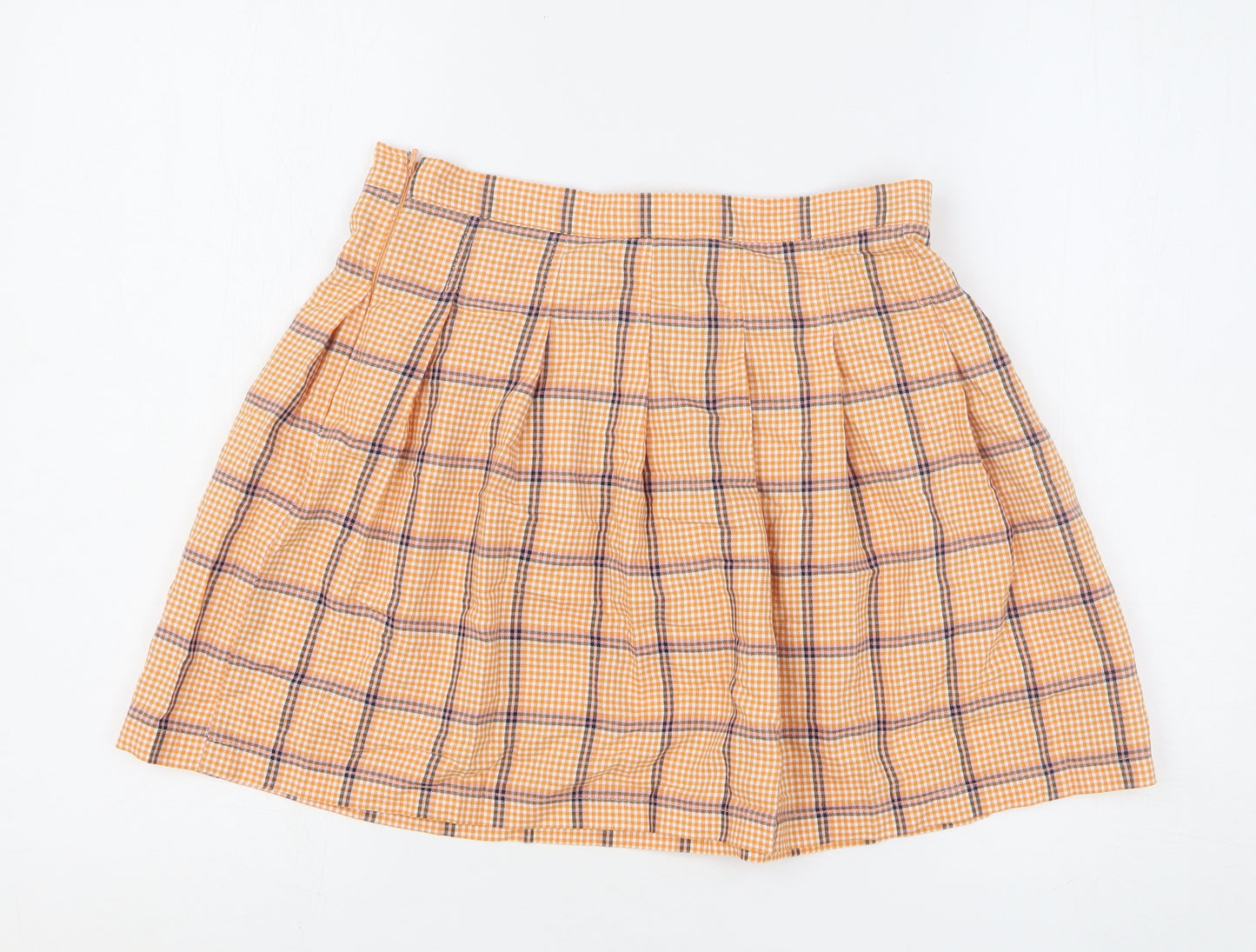 ASOS Womens Orange Plaid Cotton Tulip Skirt Size 10