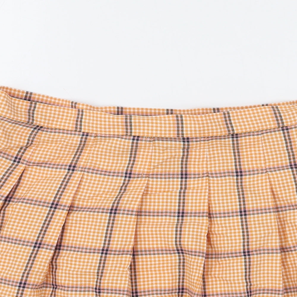 ASOS Womens Orange Plaid Cotton Tulip Skirt Size 10