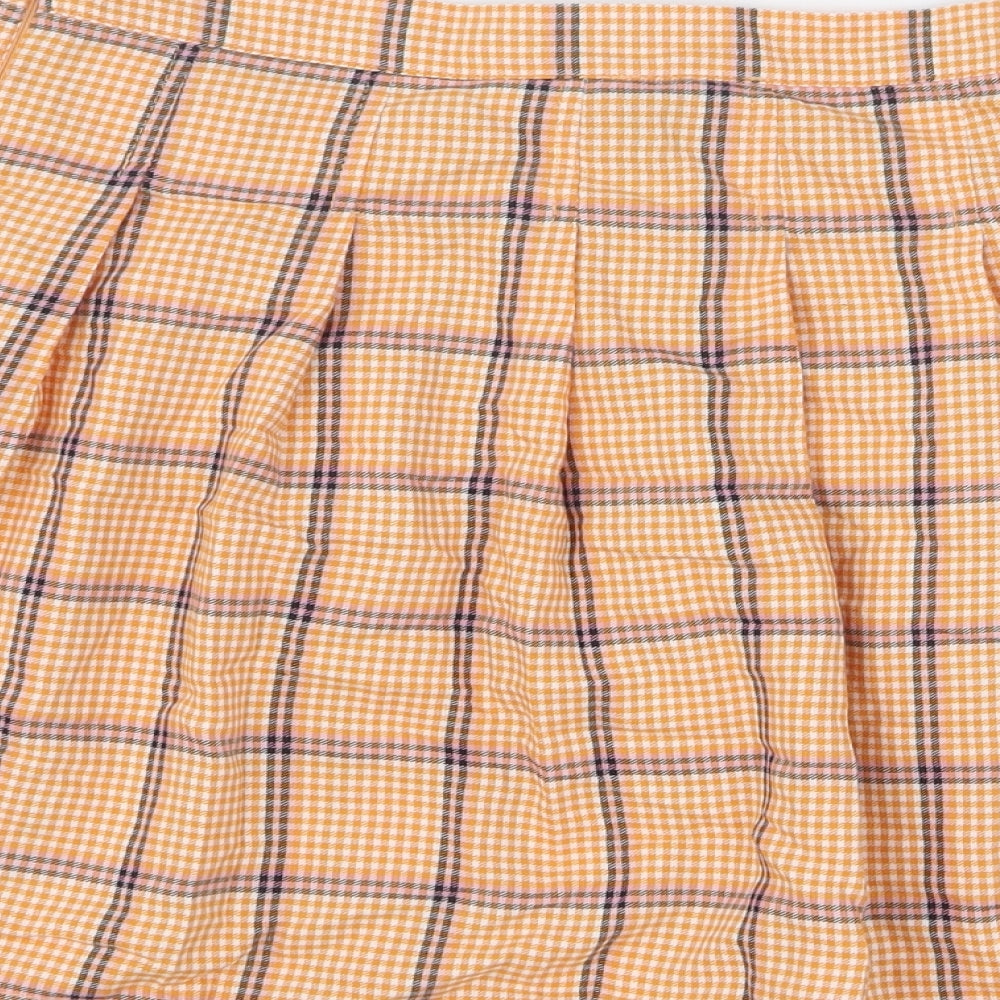 ASOS Womens Orange Plaid Cotton Tulip Skirt Size 10