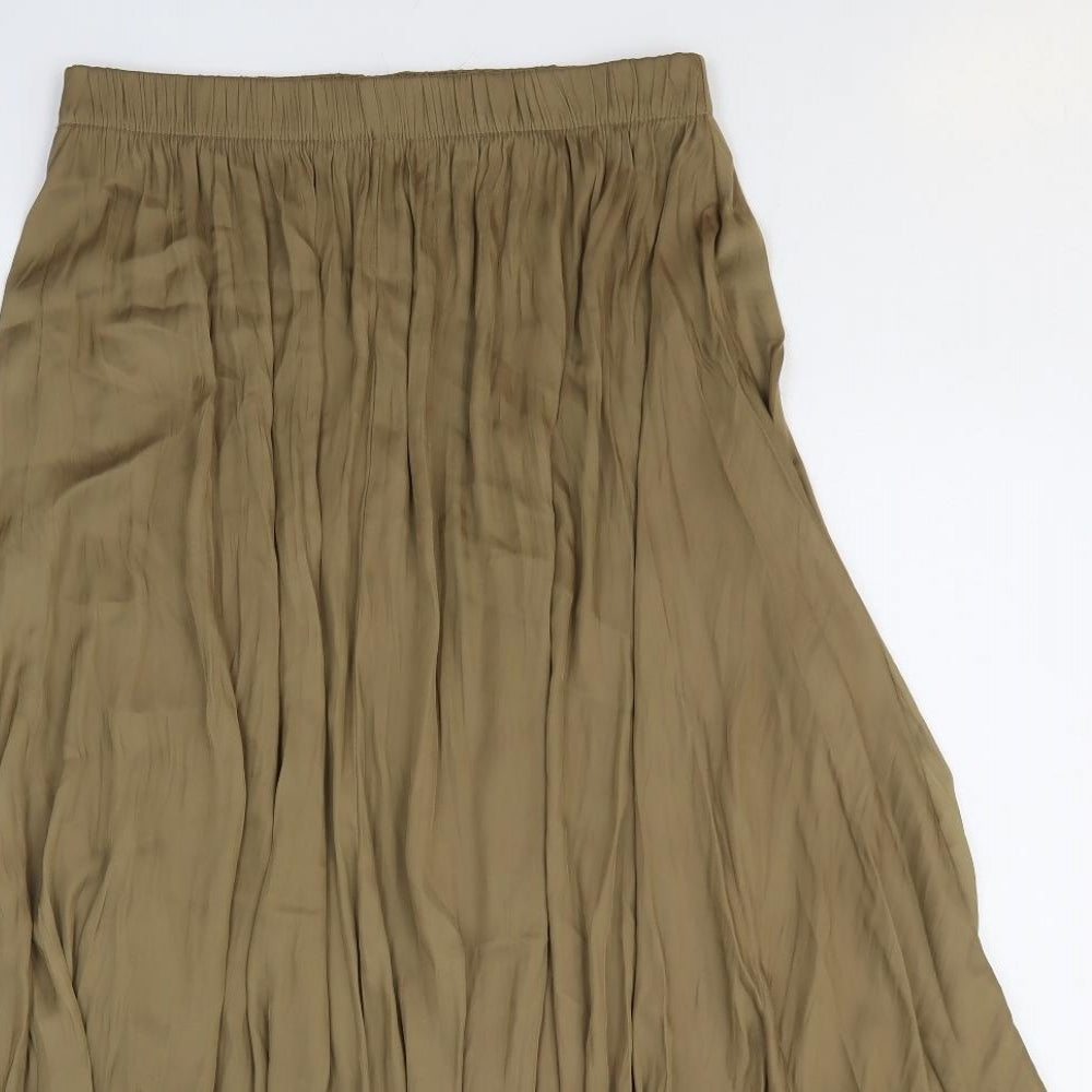 Zara Womens Brown Polyester Peasant Skirt Size XS
