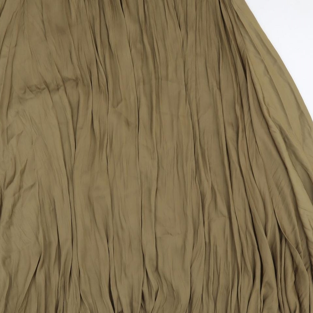 Zara Womens Brown Polyester Peasant Skirt Size XS