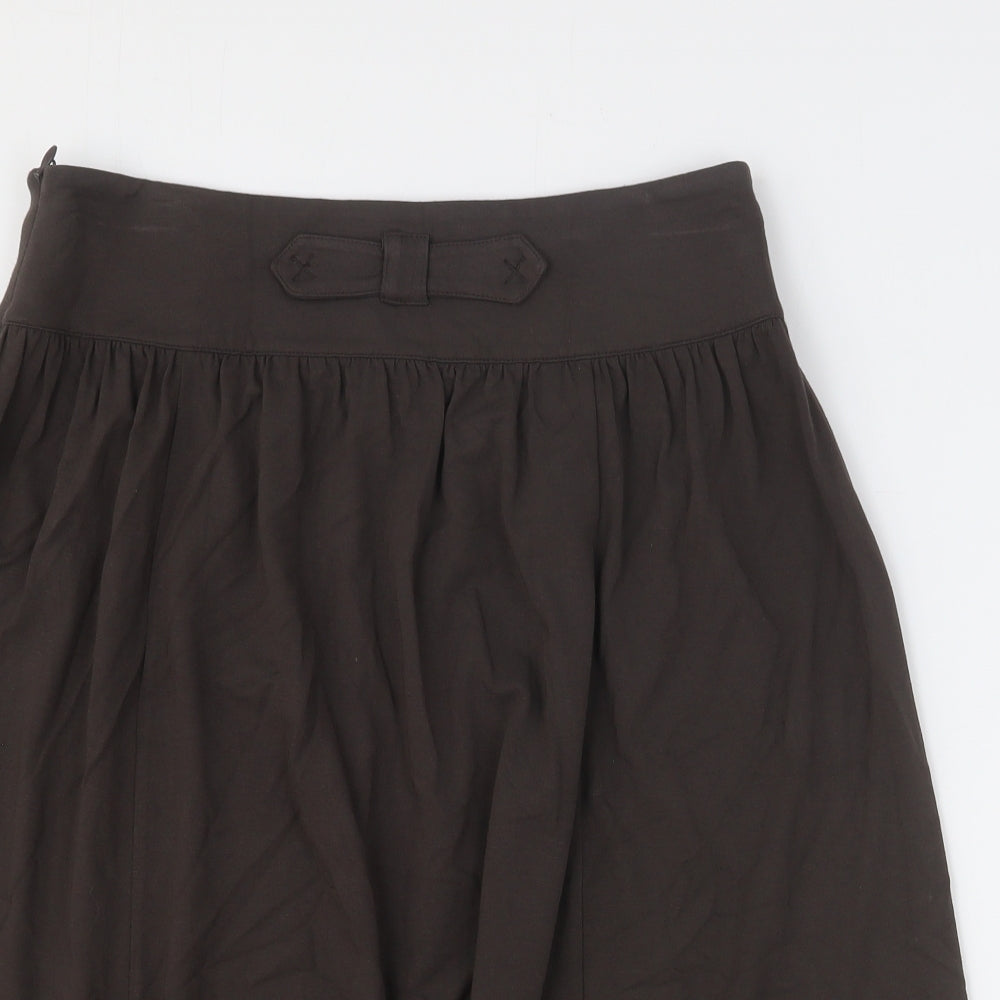 Marks and Spencer Womens Brown Viscose Swing Skirt Size 8