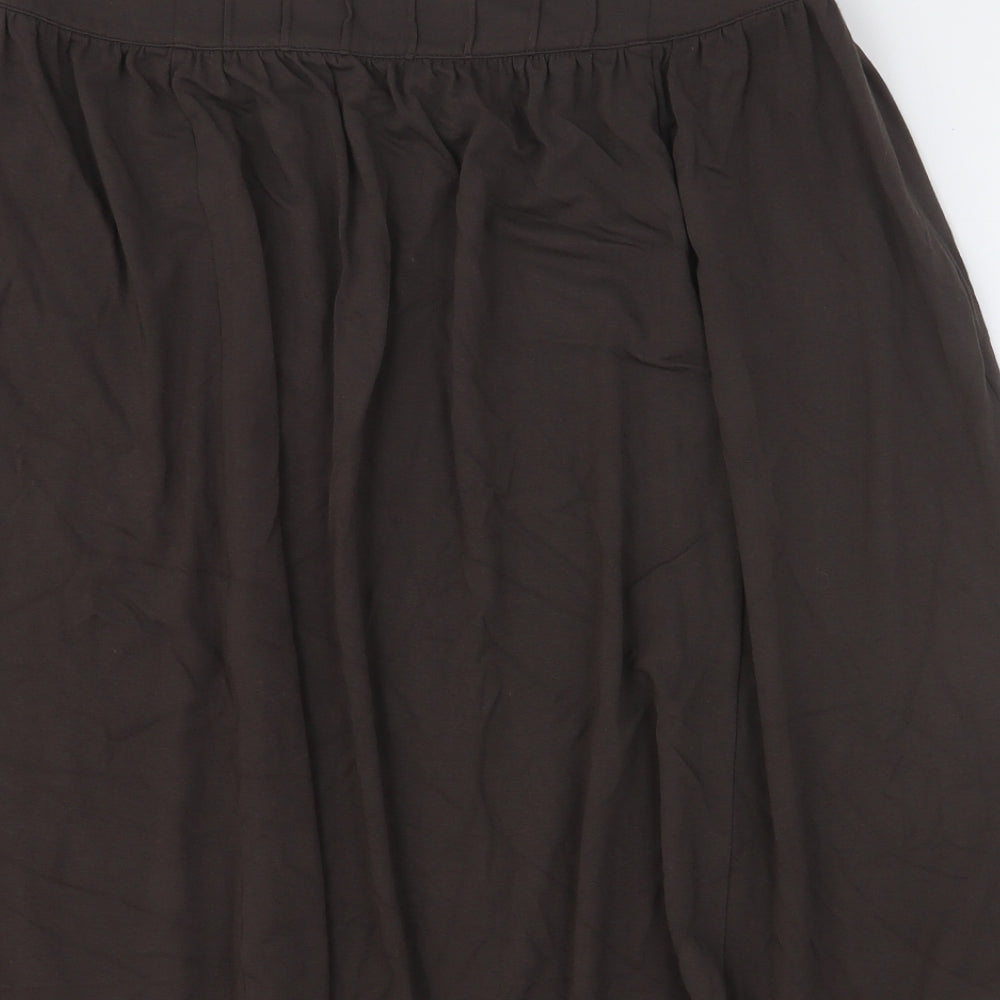 Marks and Spencer Womens Brown Viscose Swing Skirt Size 8