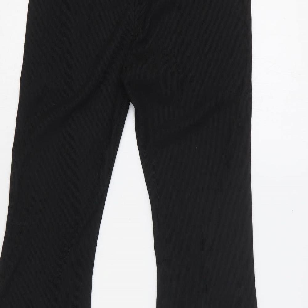 Preworn Womens Black Polyester Trousers Size 10 Regular