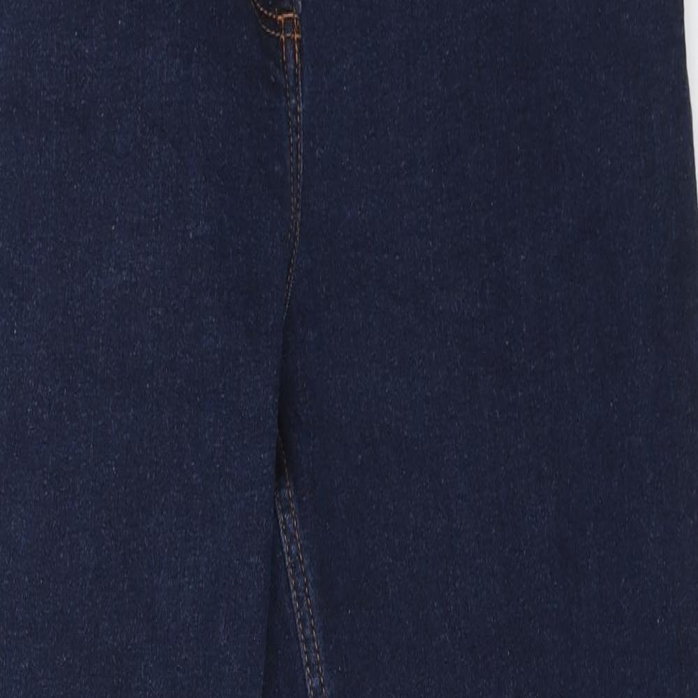 Cotton Traders Womens Blue Cotton Straight Jeans Size 14 L29 in Regular Button