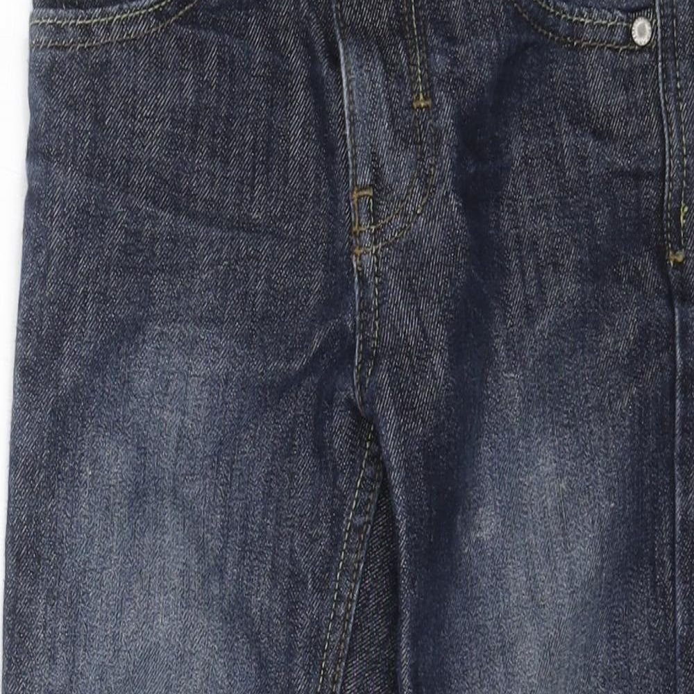 Denim & Co. Boys Blue Cotton Straight Jeans Size 5-6 Years Regular Button