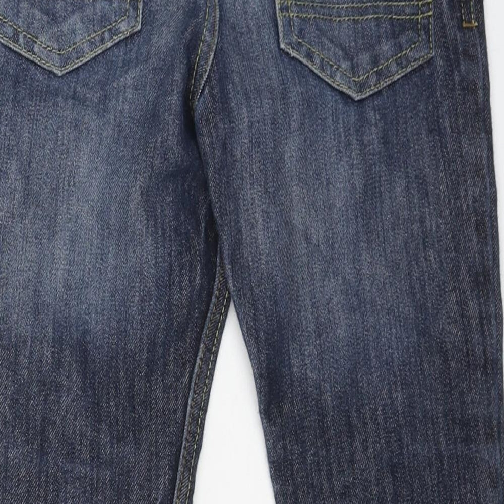 Denim & Co. Boys Blue Cotton Straight Jeans Size 5-6 Years Regular Button