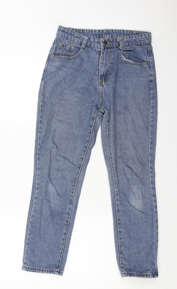Preworn Womens Blue Cotton Straight Jeans Size 30 in L27 in Regular Button