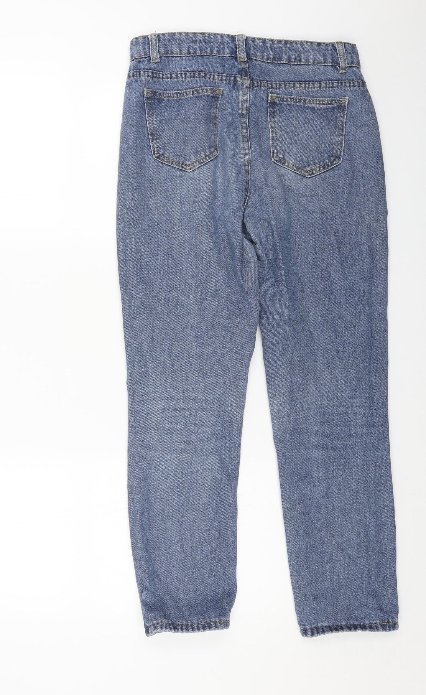 Preworn Womens Blue Cotton Straight Jeans Size 30 in L27 in Regular Button