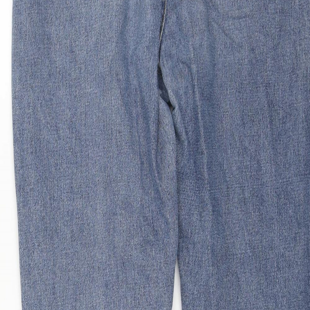 Preworn Womens Blue Cotton Straight Jeans Size 30 in L27 in Regular Button
