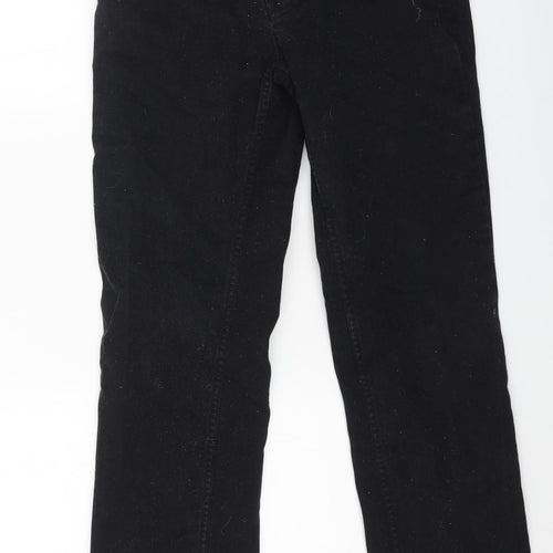 Preworn Womens Black Cotton Straight Jeans Size 32 in L31 in Regular Button