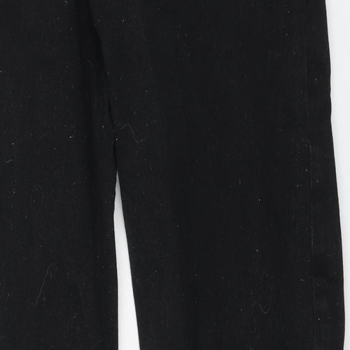 Preworn Womens Black Cotton Straight Jeans Size 32 in L31 in Regular Button