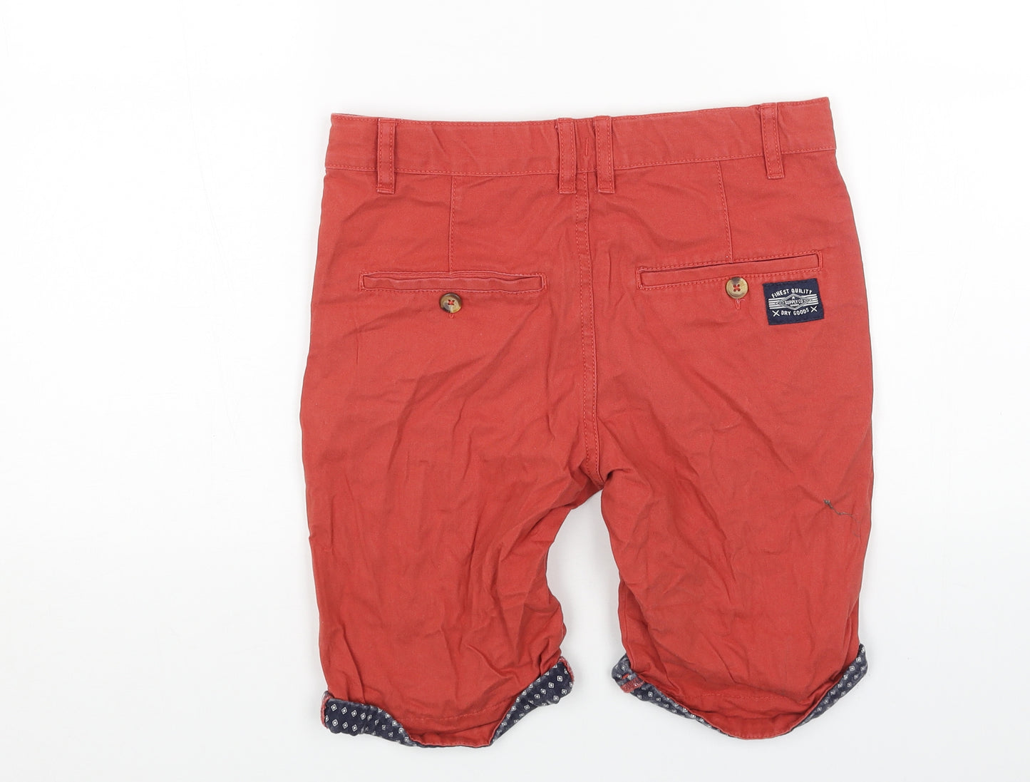 F&F Boys Red Cotton Chino Shorts Size 10-11 Years Regular Buckle