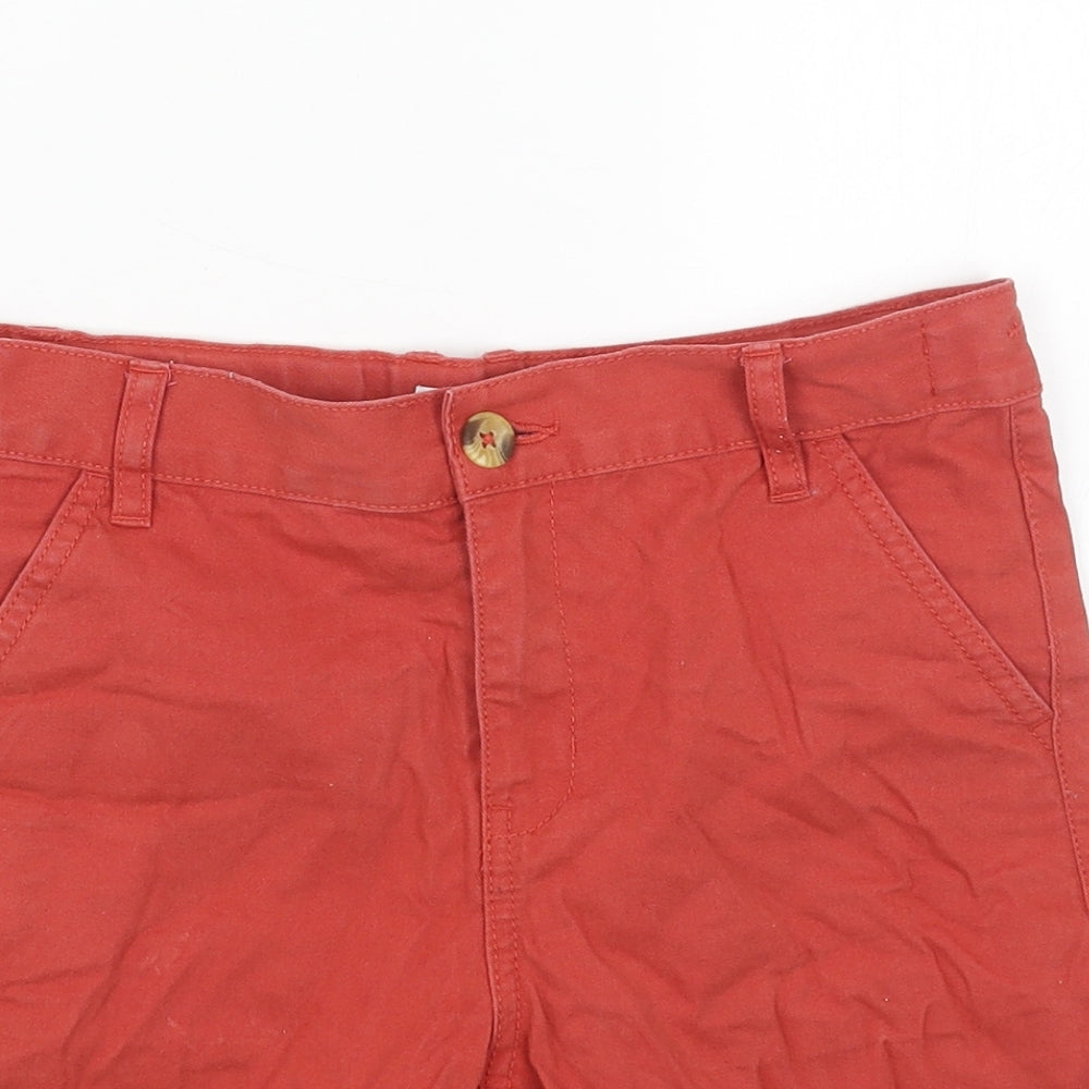 F&F Boys Red Cotton Chino Shorts Size 10-11 Years Regular Buckle
