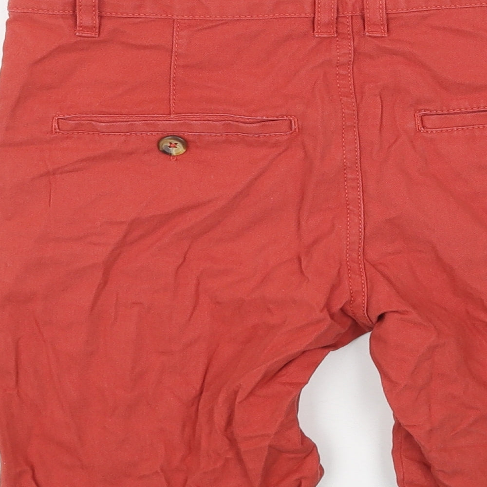 F&F Boys Red Cotton Chino Shorts Size 10-11 Years Regular Buckle