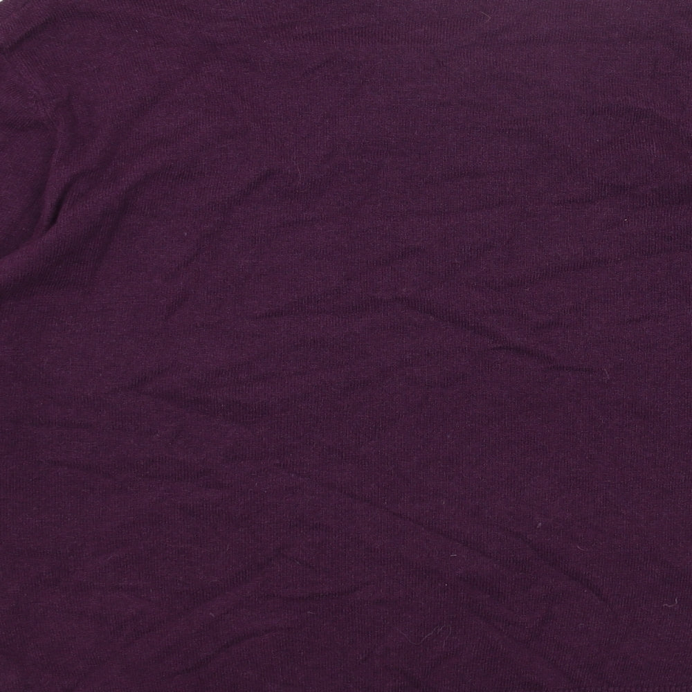 Preworn Womens Purple Round Neck Acrylic Pullover Jumper Size L
