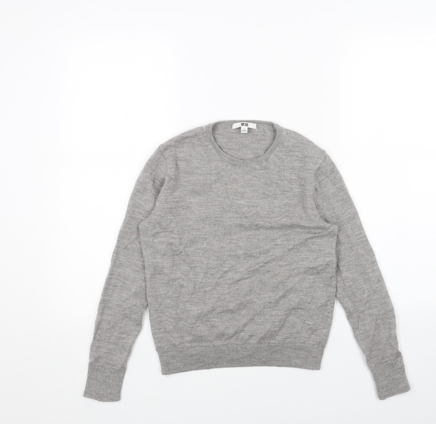 Uniqlo Womens Grey Round Neck Acrylic Pullover Jumper Size S