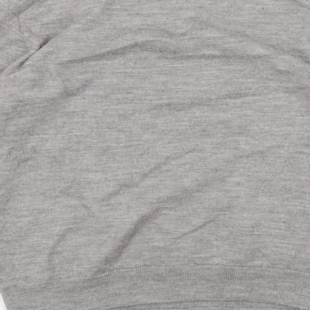 Uniqlo Womens Grey Round Neck Acrylic Pullover Jumper Size S