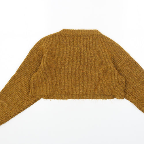 New Look Womens Yellow Round Neck Acrylic Pullover Jumper Size S