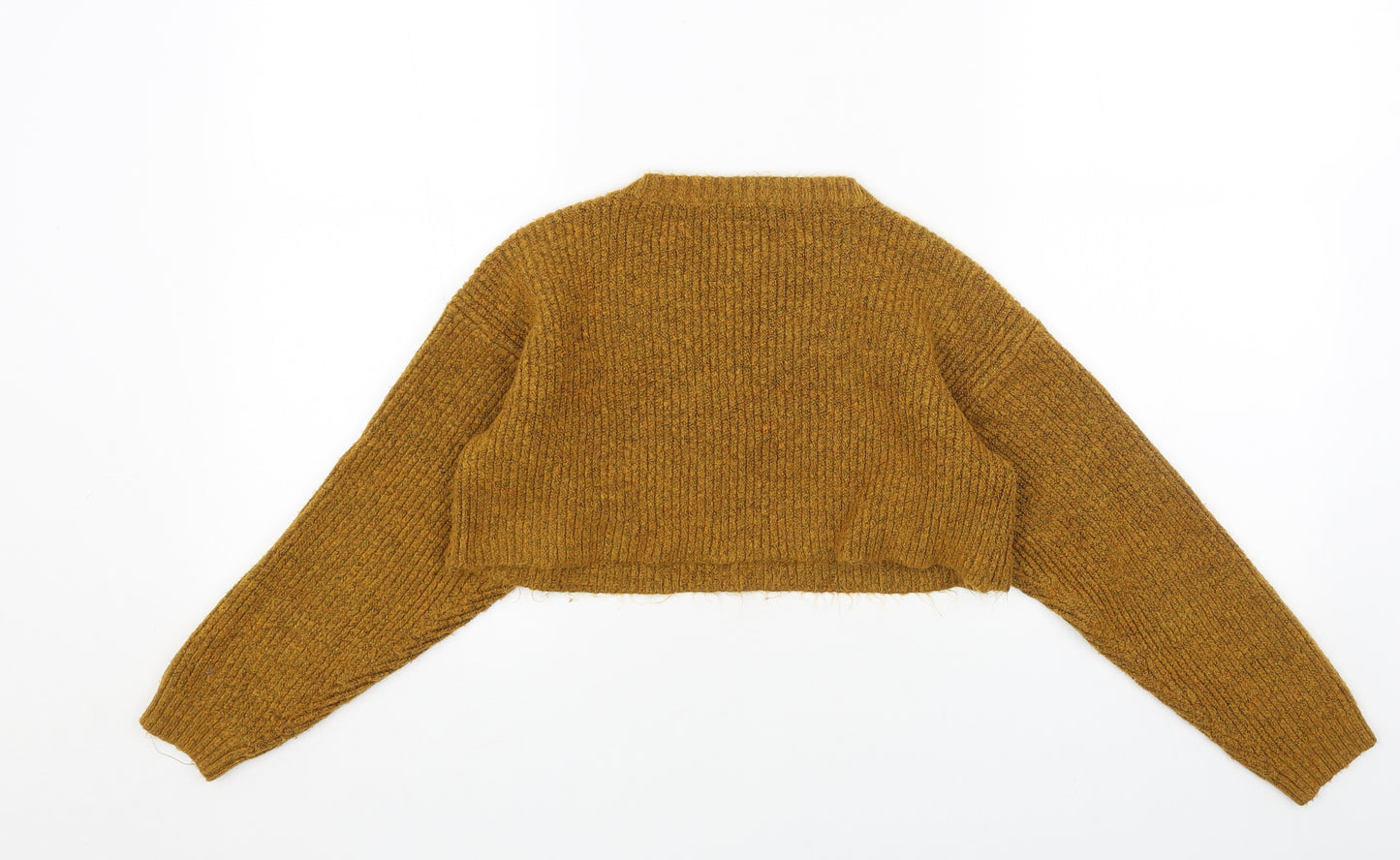 New Look Womens Yellow Round Neck Acrylic Pullover Jumper Size S
