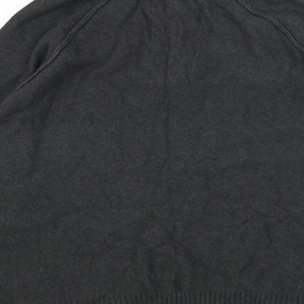 Cedar Wood State Mens Grey High Neck Cotton Henley Jumper Size 2XL Long Sleeve