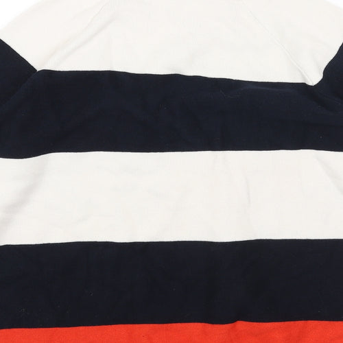 White Stuff Womens Blue Round Neck Acrylic Pullover Jumper Size 14 - Colourblock