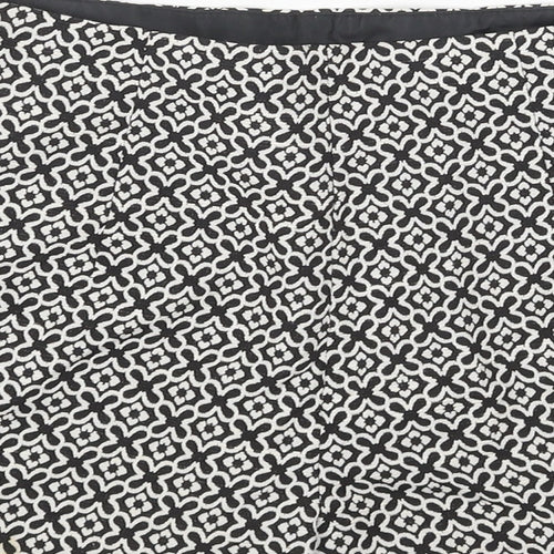 Miss Selfridge Womens Black Geometric Polyester Sailor Shorts Size 8 Regular Zip