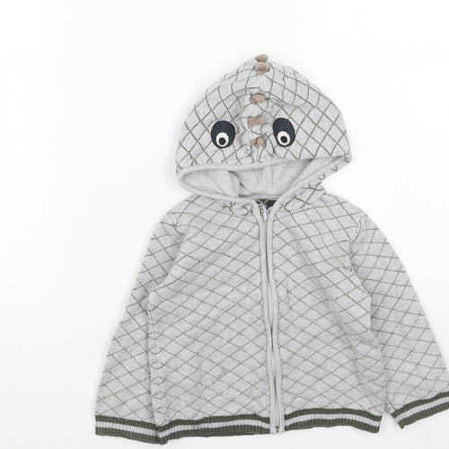 TU Boys Grey Geometric Jacket Size 18 Months Zip