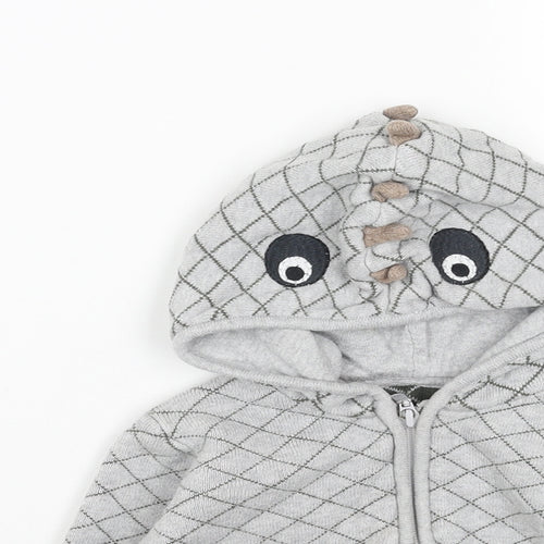 TU Boys Grey Geometric Jacket Size 18 Months Zip
