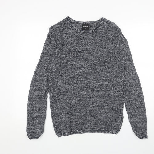 ONLY & SONS Mens Blue Round Neck Acrylic Pullover Jumper Size M Long Sleeve