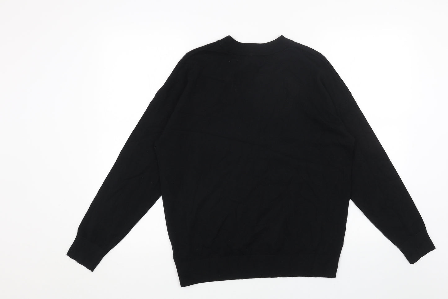 Marks and Spencer Womens Black Round Neck Acrylic Pullover Jumper Size M - Believe