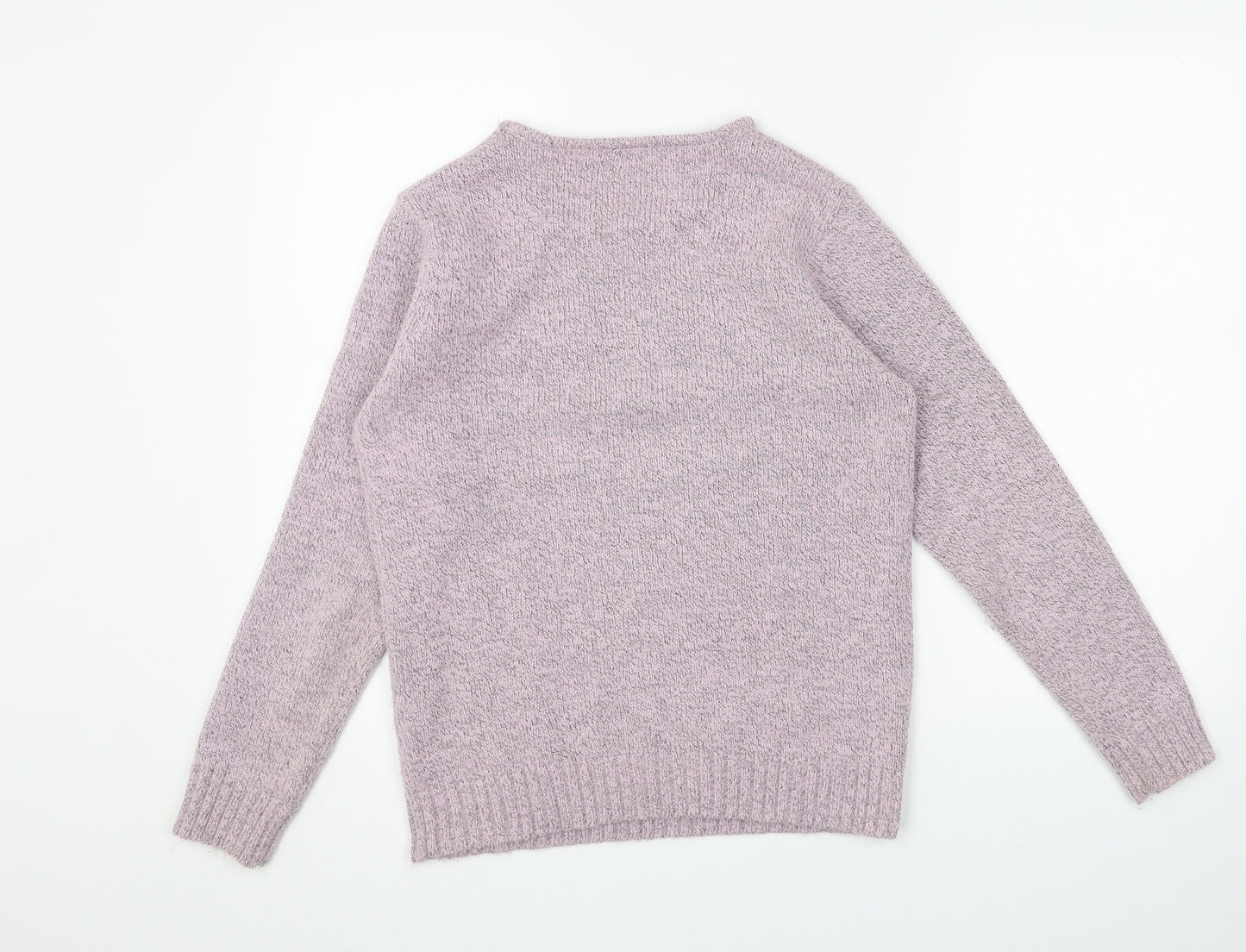 Berkertex Womens Pink Scoop Neck Geometric Acrylic Pullover Jumper Size 12
