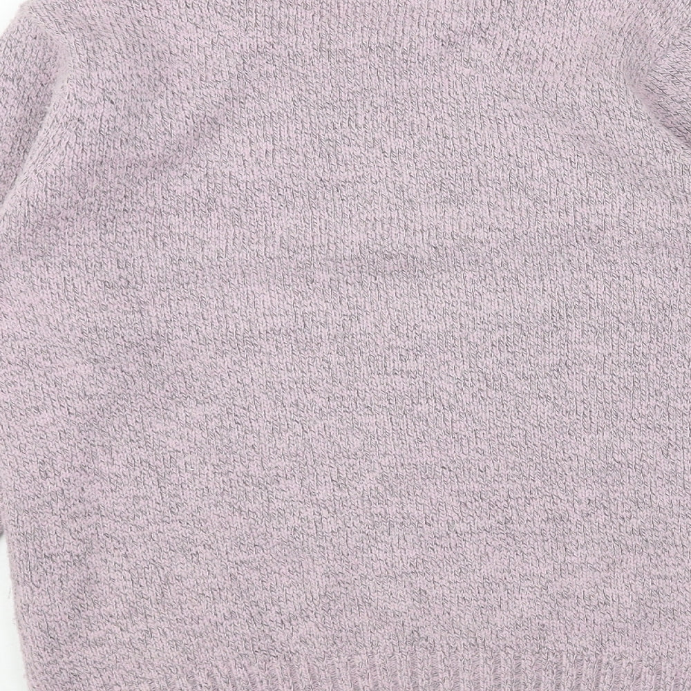 Berkertex Womens Pink Scoop Neck Geometric Acrylic Pullover Jumper Size 12