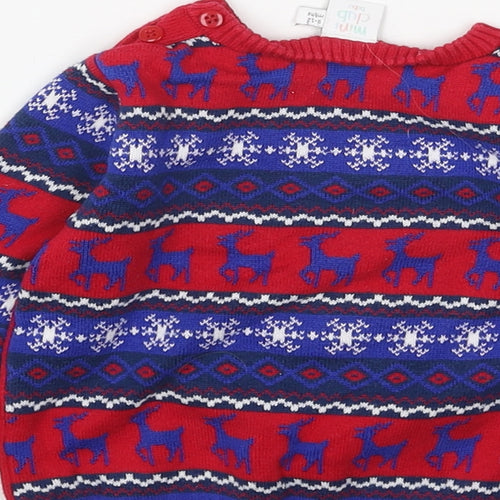 MY BABY Baby Red Acrylic Pullover Jumper Size 9-12 Months Pullover - Christmas