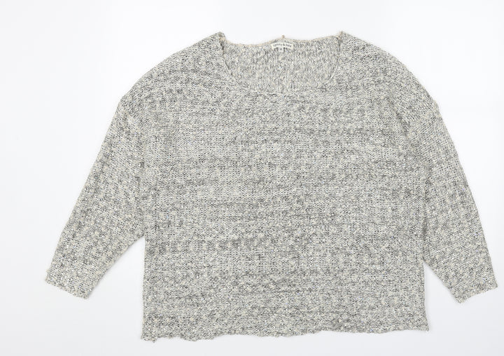 Tommy & Kate Womens Beige Scoop Neck Cotton Pullover Jumper Size M