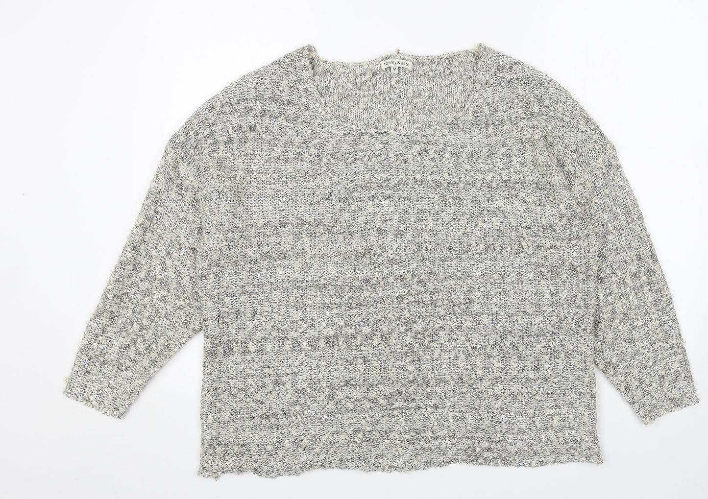 Tommy & Kate Womens Beige Scoop Neck Cotton Pullover Jumper Size M