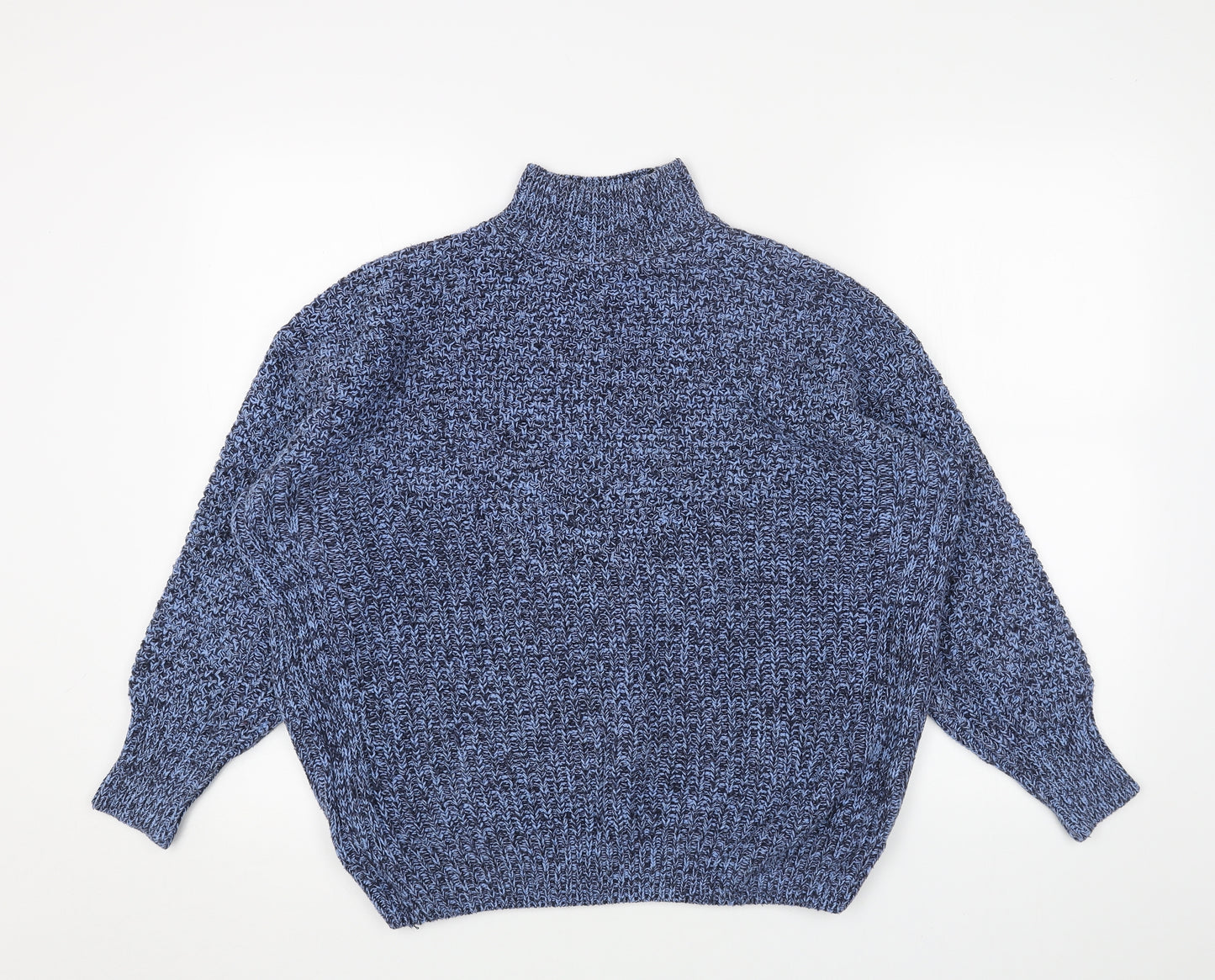 NEXT Womens Blue High Neck Cotton Pullover Jumper Size S