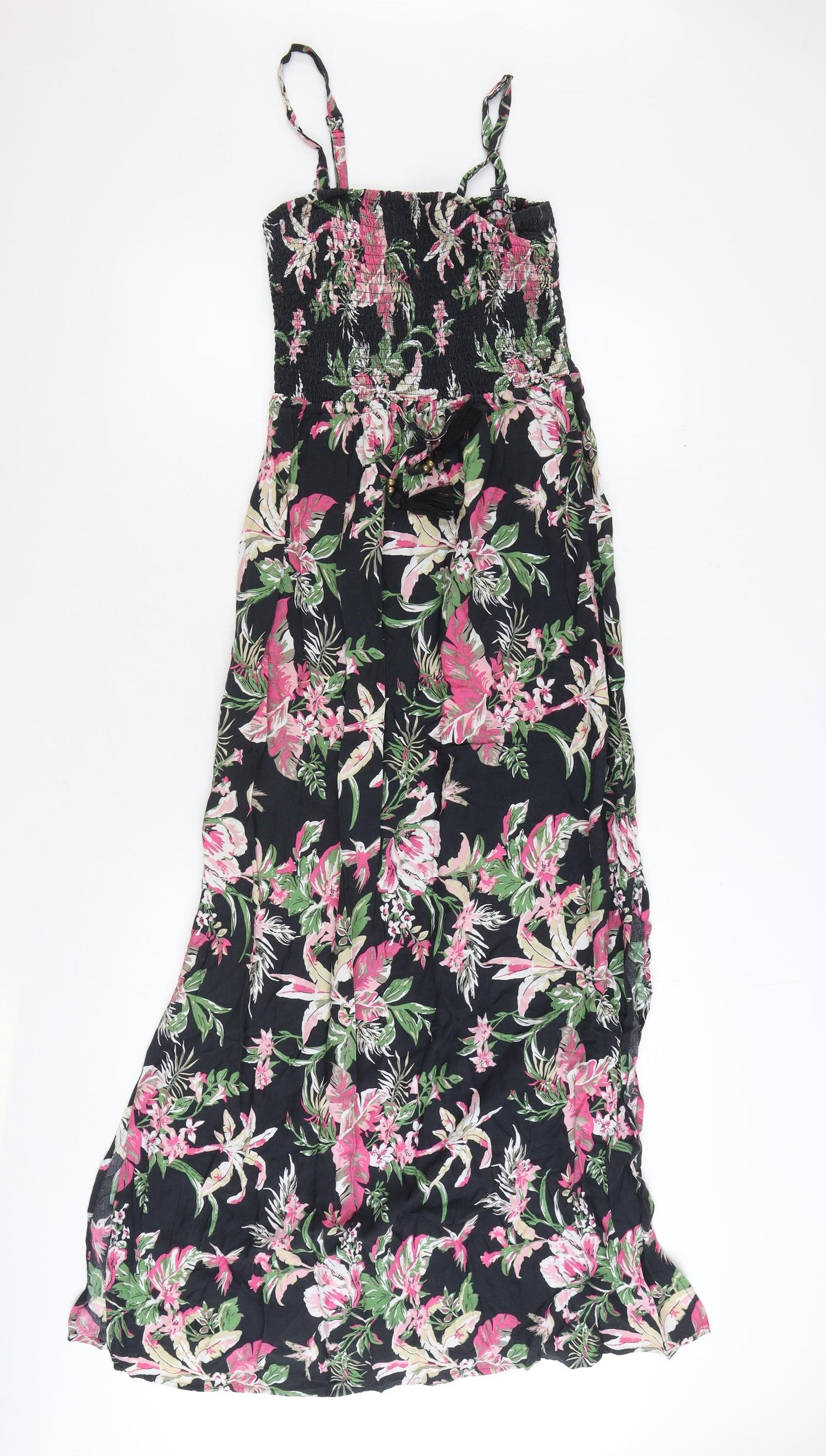 Marks and Spencer Womens Multicoloured Floral Viscose Maxi Size 10 Square Neck Pullover