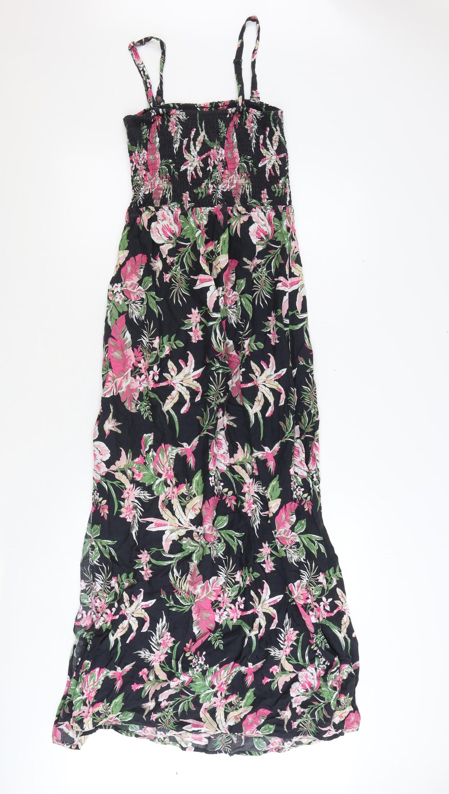 Marks and Spencer Womens Multicoloured Floral Viscose Maxi Size 10 Square Neck Pullover