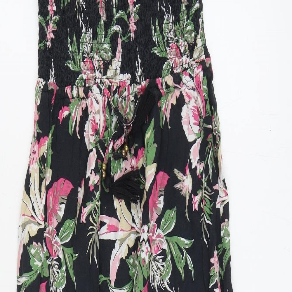 Marks and Spencer Womens Multicoloured Floral Viscose Maxi Size 10 Square Neck Pullover