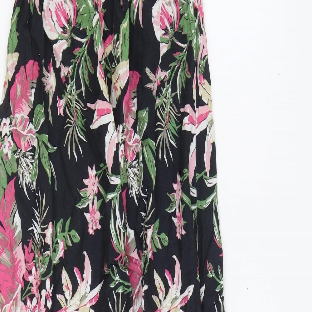 Marks and Spencer Womens Multicoloured Floral Viscose Maxi Size 10 Square Neck Pullover