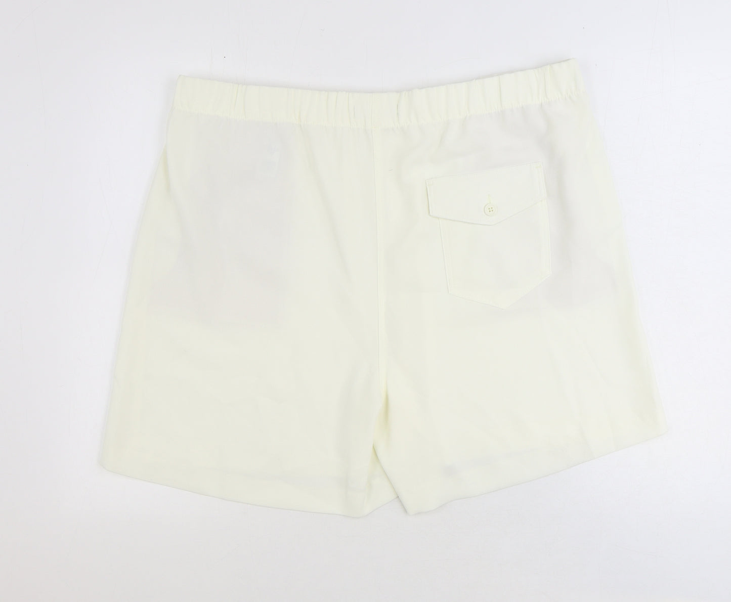 Marks and Spencer Womens Ivory Polyester Sweat Shorts Size 20 Regular Pull On