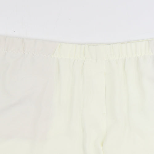 Marks and Spencer Womens Ivory Polyester Sweat Shorts Size 20 Regular Pull On