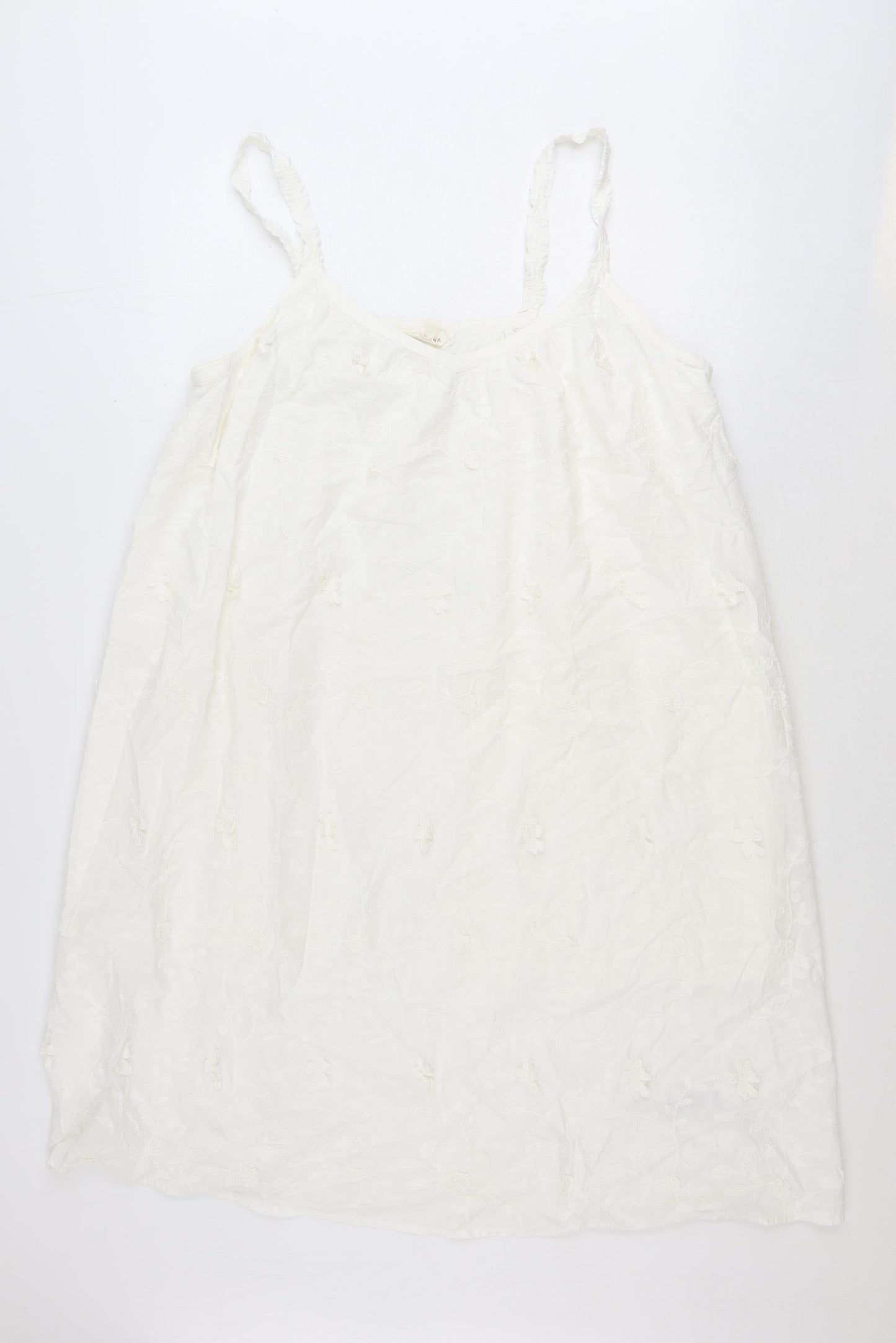 Per Una Womens Ivory 100% Cotton Basic Tank Size 20 Round Neck